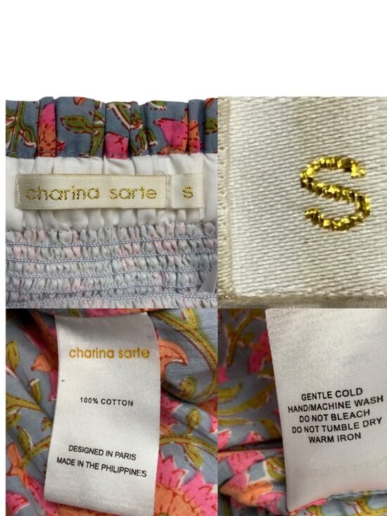 Charina Sarte Botanica Skirt S Blue Pink Floral Ruffle - Picture 5 of 9